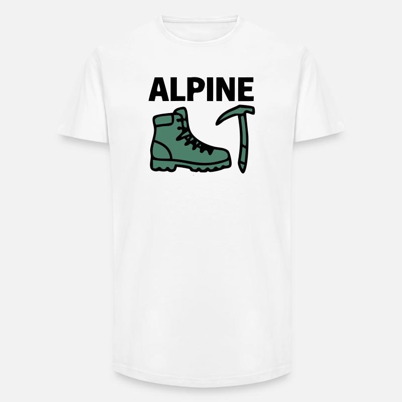Wanderschuh Eispickel Alpine Bergsteigen Klettern - Long Fit Männer T-Shirt - Weiß