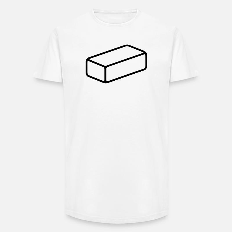brick - Long Fit Men's T-Shirt - white
