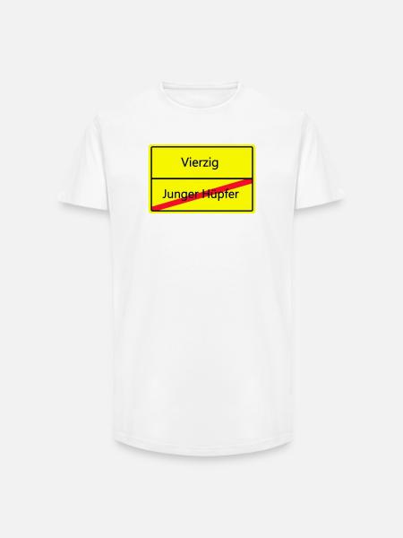 ortsschild_vierzig - Long Fit Männer T-Shirt - Weiß