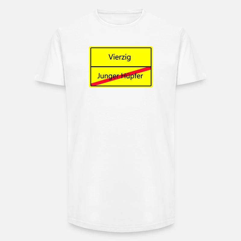 ortsschild_vierzig - Long Fit Männer T-Shirt - Weiß