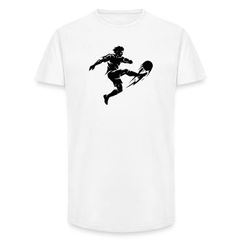Silhouette du footballeur - T-shirt coupe longue homme - blanc - Devant - AI Model Male 185 light (185cm)