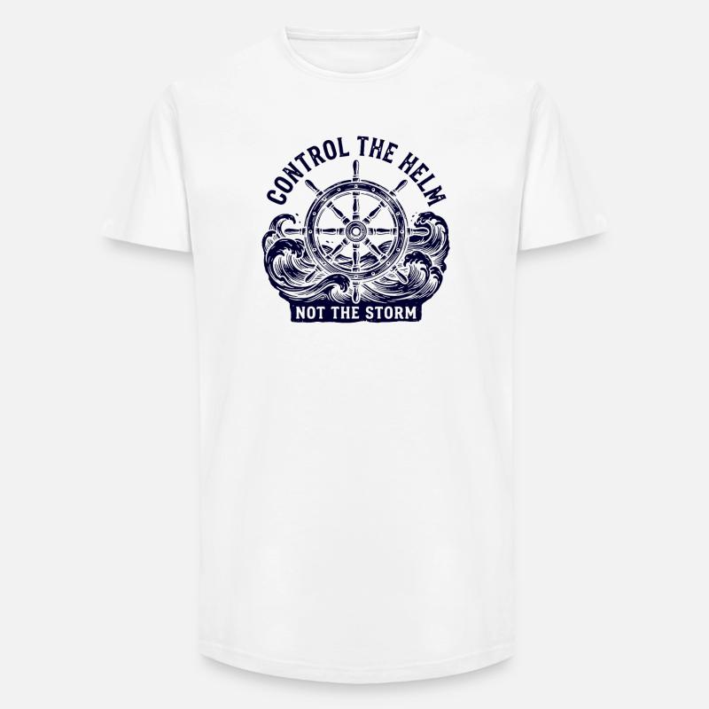 Kontrolliere den Helm - Long Fit Männer T-Shirt - Weiß