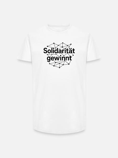 Solidarität Gewinnt Statement Spruch - Long Fit Männer T-Shirt - Weiß