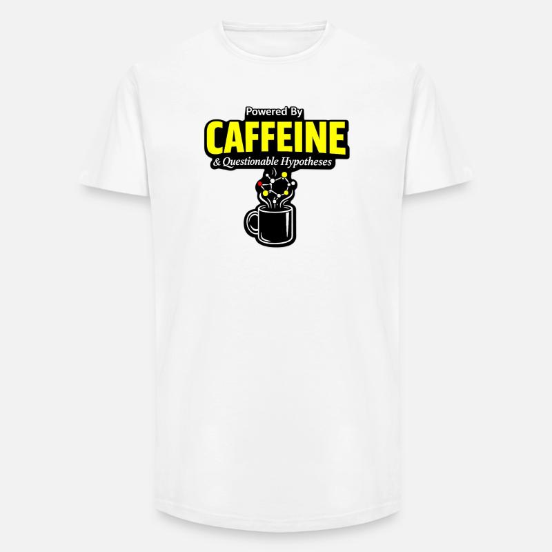 Kaffeechemie: Koffein Molekül Becher - Long Fit Männer T-Shirt - Weiß