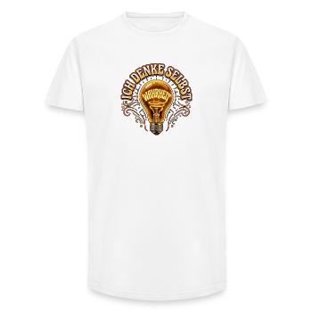 I think for myself - Long Fit Men's T-Shirt - white - Front - AI Model Male 185 light (185cm)
