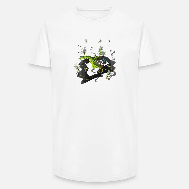 BLEW - Long Fit Männer T-Shirt - Weiß