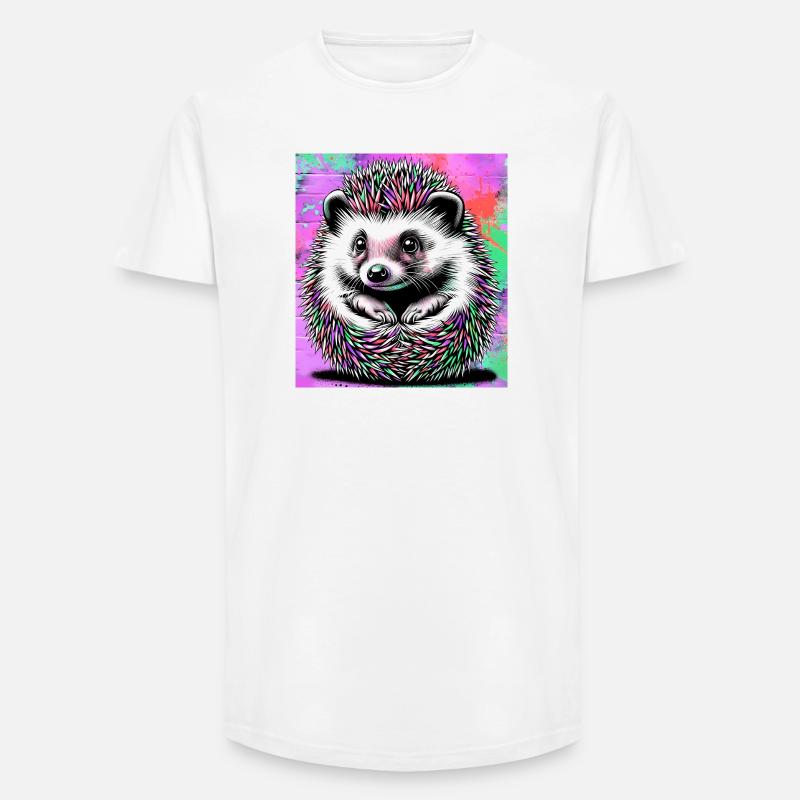 hérisson - T-shirt coupe longue homme - blanc