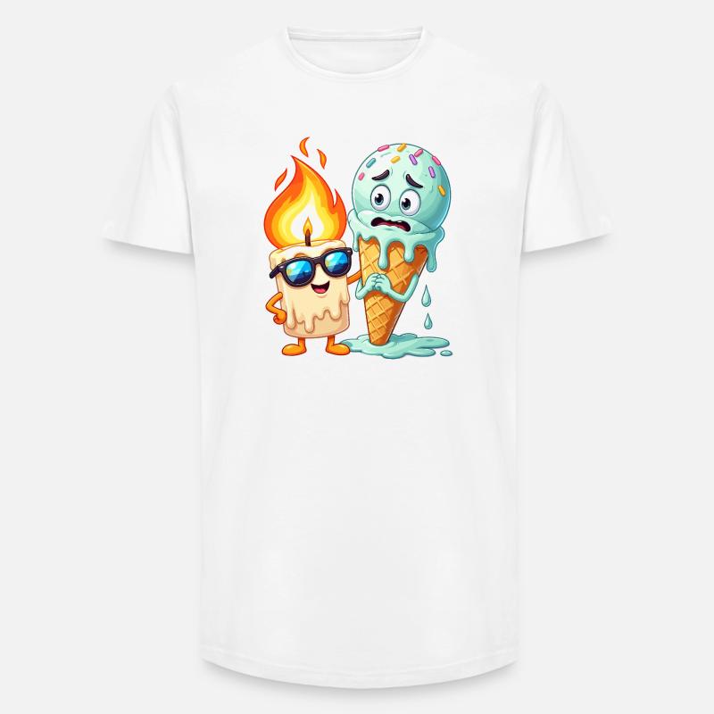 Flammenfreund Eiscreme Duo - Long Fit Männer T-Shirt - Weiß