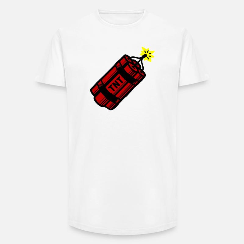 Dynamit Tnt - Long Fit Männer T-Shirt - Weiß