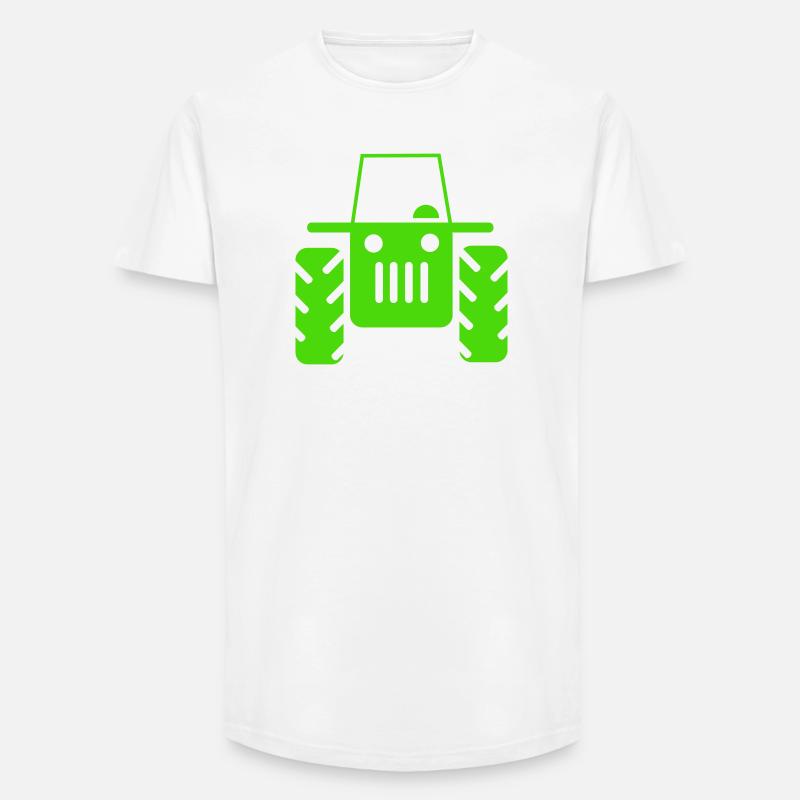 Retro Traktor  - Long Fit Männer T-Shirt - Weiß