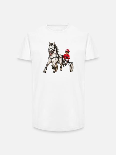 Trotter drôle - T-shirt coupe longue homme - blanc