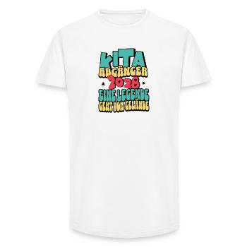 Kita Abgänger 2028 | Eine Legende geht vom Gelände - Long Fit Männer T-Shirt - Weiß - Vorne - AI Model Male 185 light (185cm)