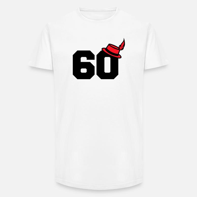 60 - Long Fit Männer T-Shirt - Weiß