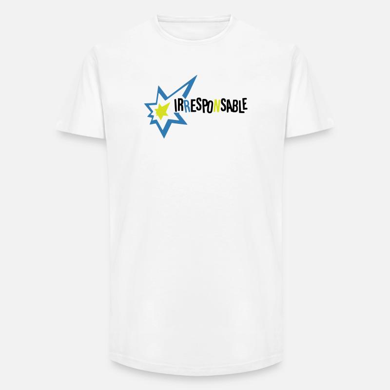 Irresponsable - T-shirt coupe longue homme - blanc