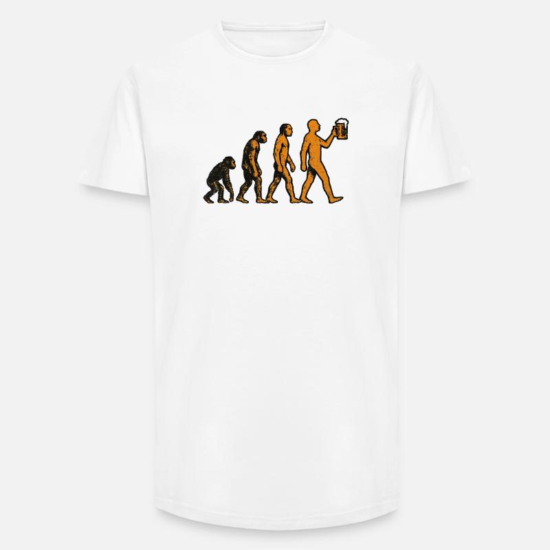 Evolution Bier - Long Fit Männer T-Shirt - Weiß