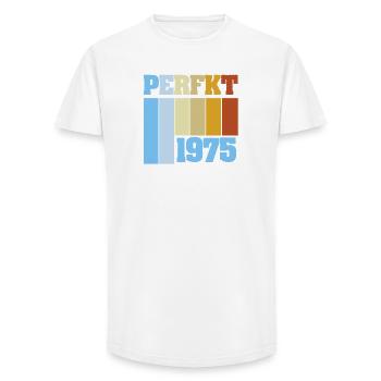 Perfect 1975 - Long Fit Men's T-Shirt - white - Front - AI Model Male 185 light (185cm)
