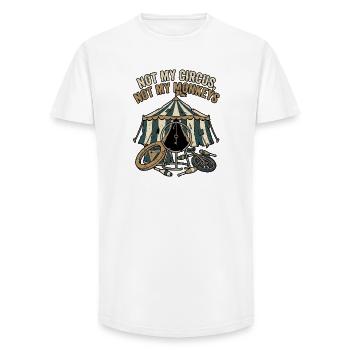 Not My Circus - Long Fit Männer T-Shirt - Weiß - Vorne - AI Model Male 185 light (185cm)