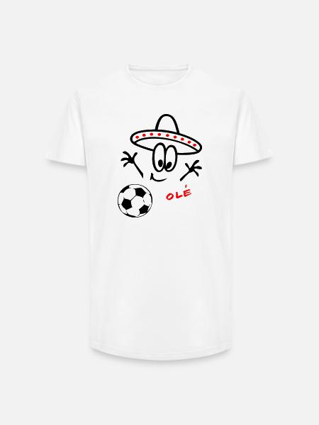Sombrero Fußball  - Long Fit Männer T-Shirt - Weiß