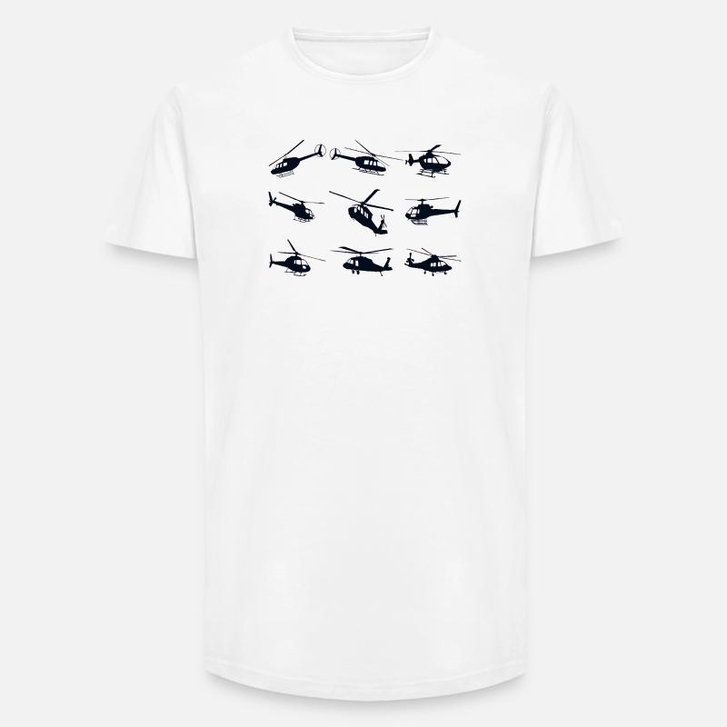 Hubschrauber Helikopeter - Long Fit Männer T-Shirt - Weiß