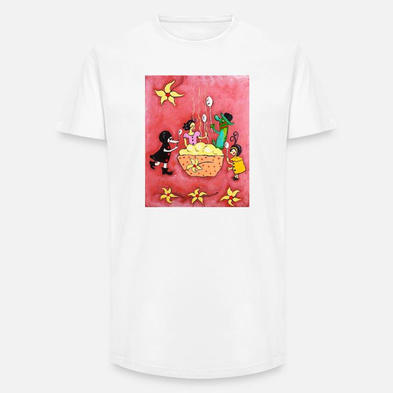 Vanille Pudding - Long Fit Männer T-Shirt - Weiß