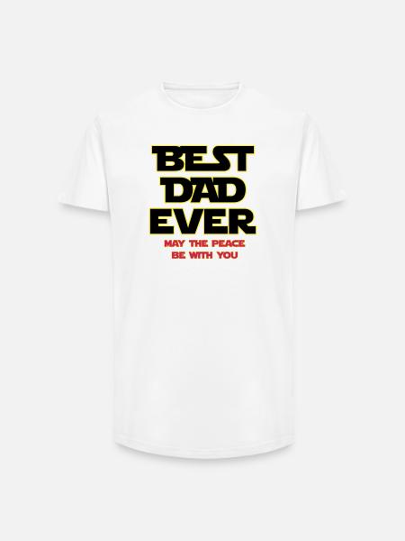 Best Dad Ever Neon Outline - Long Fit Men's T-Shirt - white