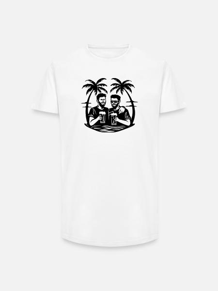 Palm Trees Beach Party - Long Fit Men's T-Shirt - white