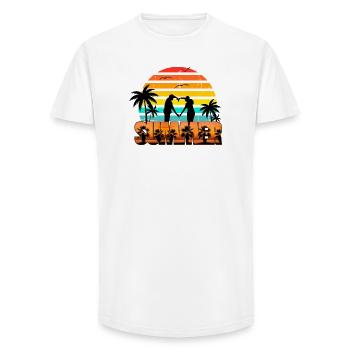 Romantischer Sommersonnenuntergang - Long Fit Männer T-Shirt - Weiß - Vorne - AI Model Male 185 light (185cm)