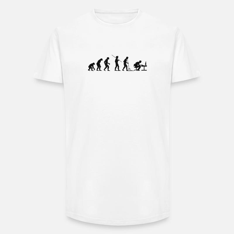 Programmeur Computer Freak Evolution - T-shirt coupe longue homme - blanc