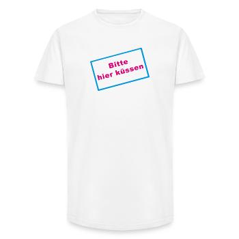 Küssen Neon Rahmen - Long Fit Männer T-Shirt - Weiß - Vorne - AI Model Male 185 light (185cm)