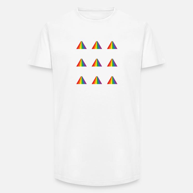 Rainbow Pyramid Pattern - Long Fit Men's T-Shirt - white