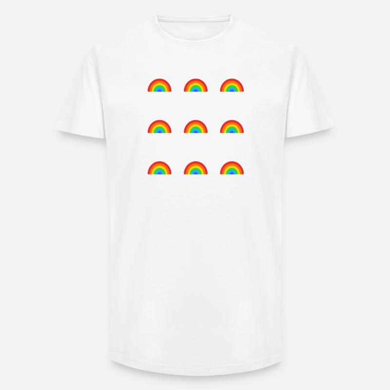 Rainbow Pattern - Happy Pride - Long Fit Men's T-Shirt - white