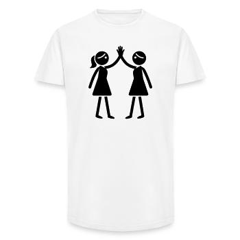 Amitié Meilleures amies - T-shirt coupe longue homme - blanc - Devant - AI Model Male 185 light (185cm)