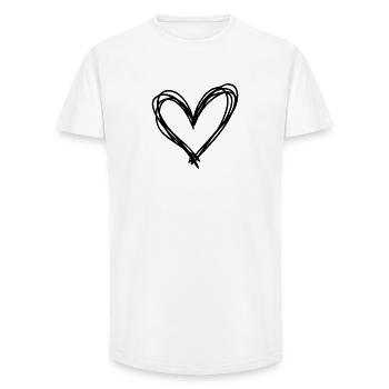 Heart - Long Fit Men's T-Shirt - white - Front - AI Model Male 185 light (185cm)