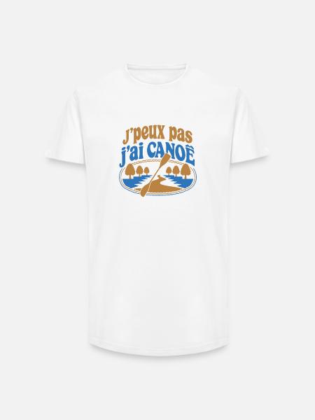 J’peux pas j’ai Canoë - T-shirt coupe longue homme - blanc