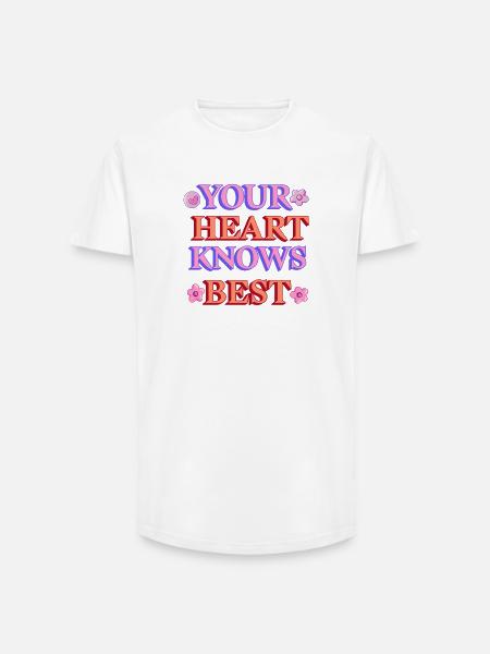 Your heart knows best - Long Fit Men's T-Shirt - white