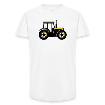 Black and Yellow Tractor Icon Sticker - Long Fit Men's T-Shirt - white - Front - AI Model Male 185 light (185cm)