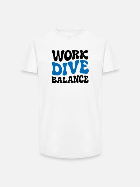 Work Dive Balance Taucher-Geschenk - Long Fit Männer T-Shirt - Weiß