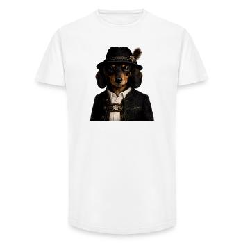 Schwarzwald Dackel in Herrentracht - Long Fit Männer T-Shirt - Weiß - Vorne - AI Model Male 185 light (185cm)