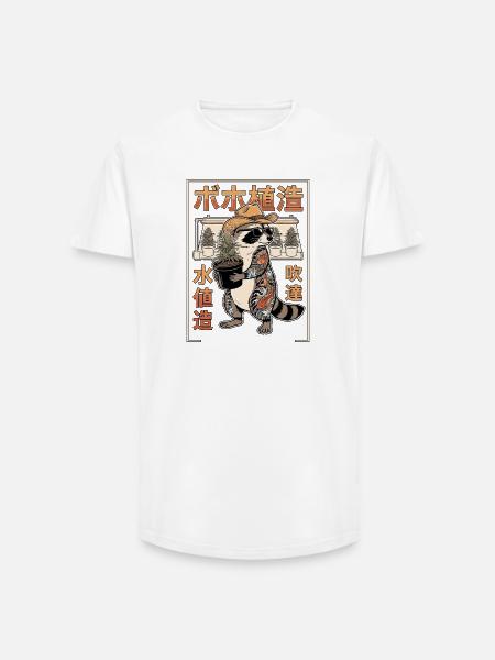 Weed Grower Waschbär - Long Fit Männer T-Shirt - Weiß