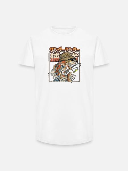 Zander Raubfischangler - Long Fit Männer T-Shirt - Weiß