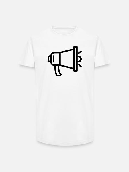 mégaphone - T-shirt coupe longue homme - blanc