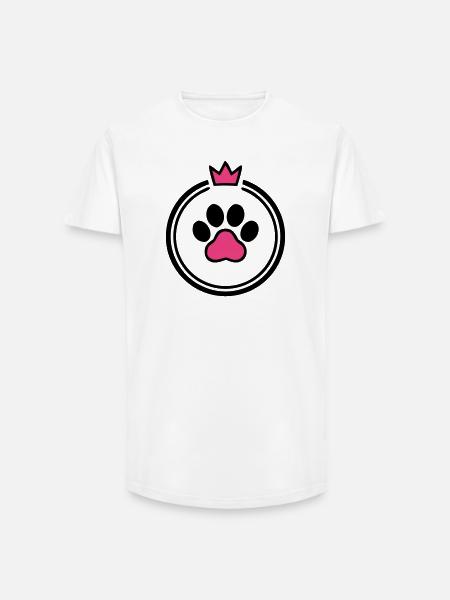 Hundepfote Krone Herz Knochen Hundemama - Long Fit Männer T-Shirt - Weiß