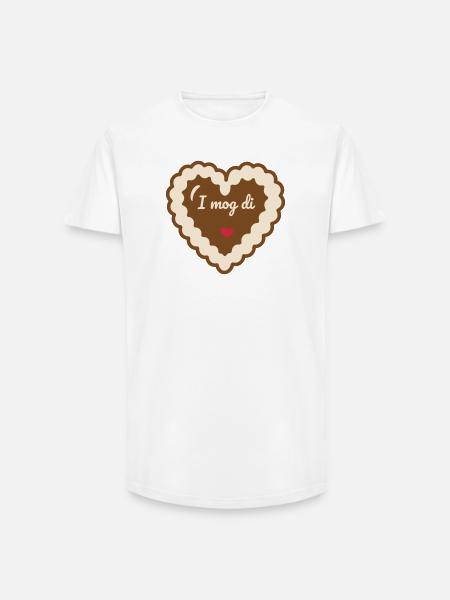 I mog di Gingerbread Heart - Festival folklorique bavarois Amour - T-shirt coupe longue homme - blanc