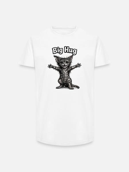 Kätzchen Große Umarmung - Long Fit Männer T-Shirt - Weiß