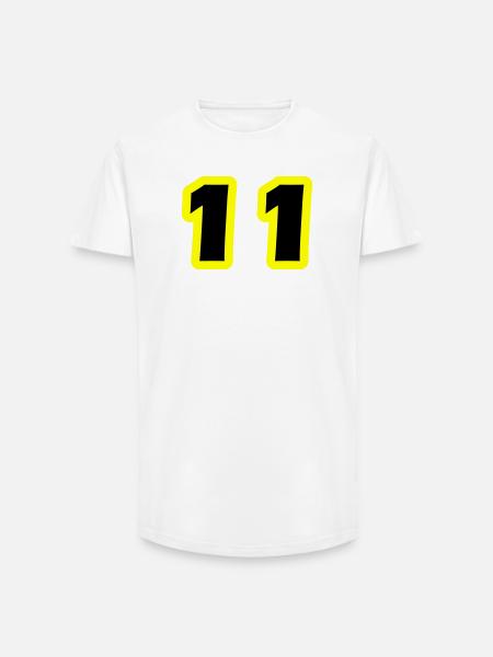 11 Symbole numérique - T-shirt coupe longue homme - blanc