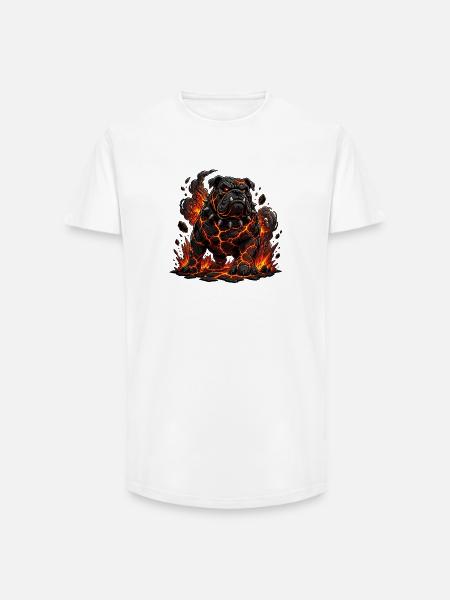 Lava Bulldog with Flame Claws - Long Fit Men's T-Shirt - white
