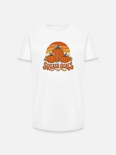 Squash-Ziele Herbst-Kürbis-Trio - Long Fit Männer T-Shirt - Weiß