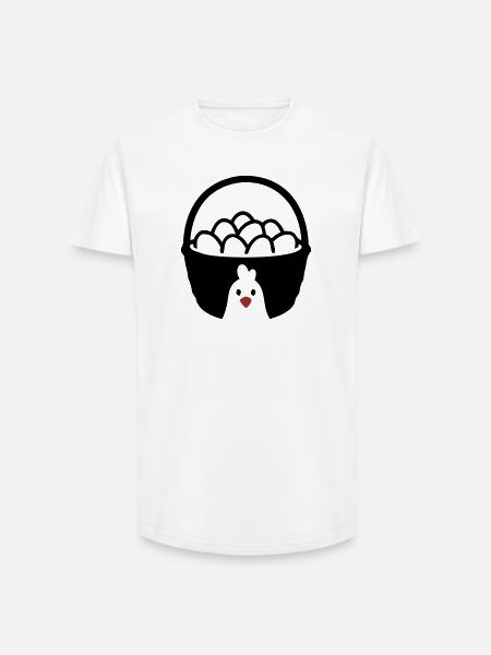 Eierkorb Huhn Icon - Long Fit Männer T-Shirt - Weiß