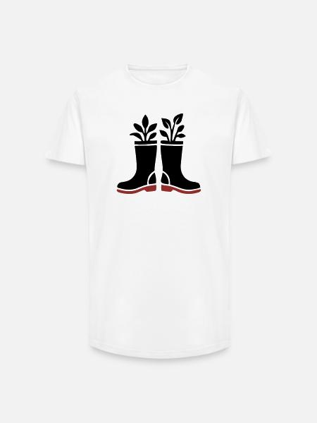Rubber Boots Plants Icon - Long Fit Men's T-Shirt - white