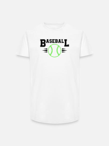 Neon Baseball Ball with Illuminated Stitches - Long Fit Men's T-Shirt - white